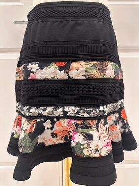 Roberto Cavalli Flared Floral Mini Skirt